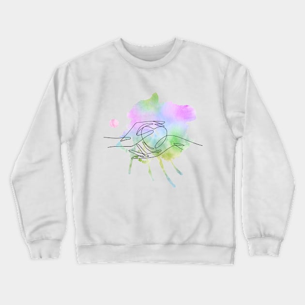 Two Hands and Heart Crewneck Sweatshirt by PixelPia